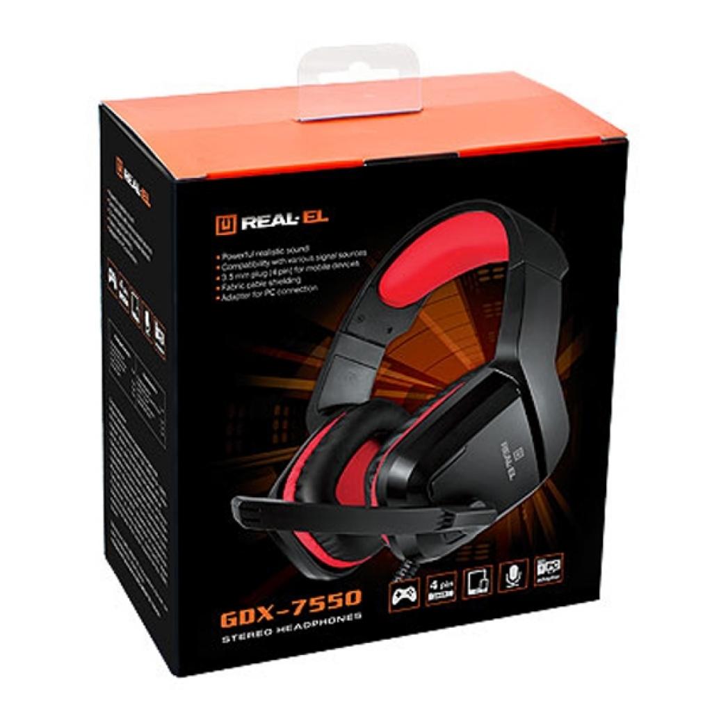 Навушники REAL-EL GDX-7550 Black-Red - зображення 9