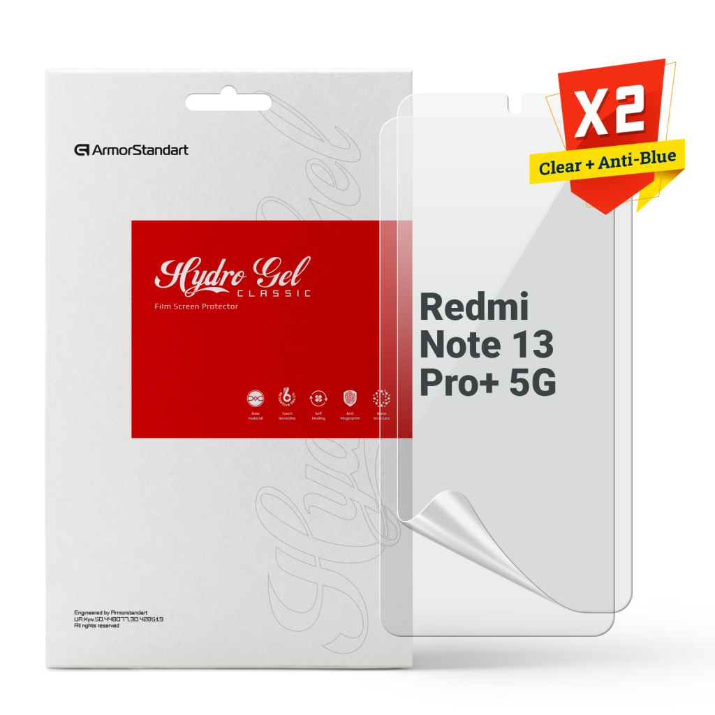 Плівка захисна Armorstandart Kit Clear + Anti-Blue Xiaomi Redmi Note 13 Pro+ 5G (ARM80693) - изображение 1