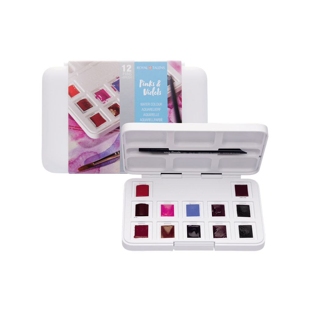 Акварельні фарби Royal Talens Van Gogh Pocket box Pinks & Violets 12 кольорів (8712079422813) - изображение 2