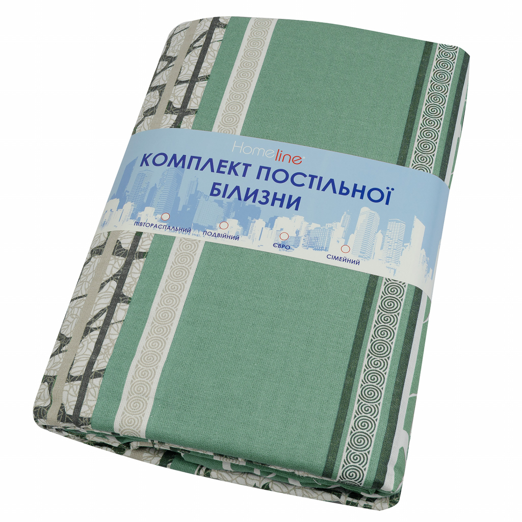 Постільна білизна Home Line Мармур зелений 70х70 см бязь полуторний (156313) - зображення 2