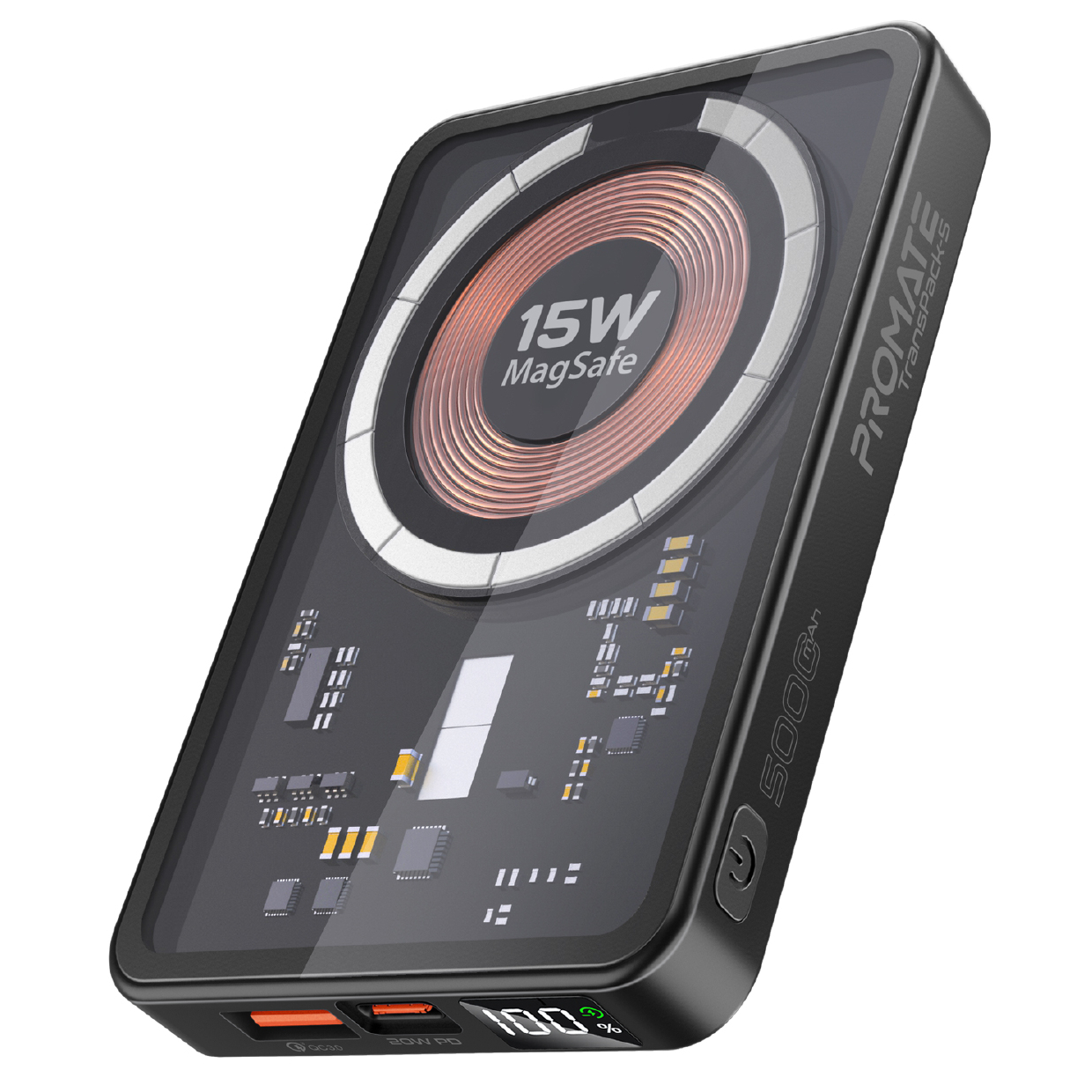 Універсальна мобільна батарея Promate TransPack-5 5000mAh 22.5W Black - изображение 1