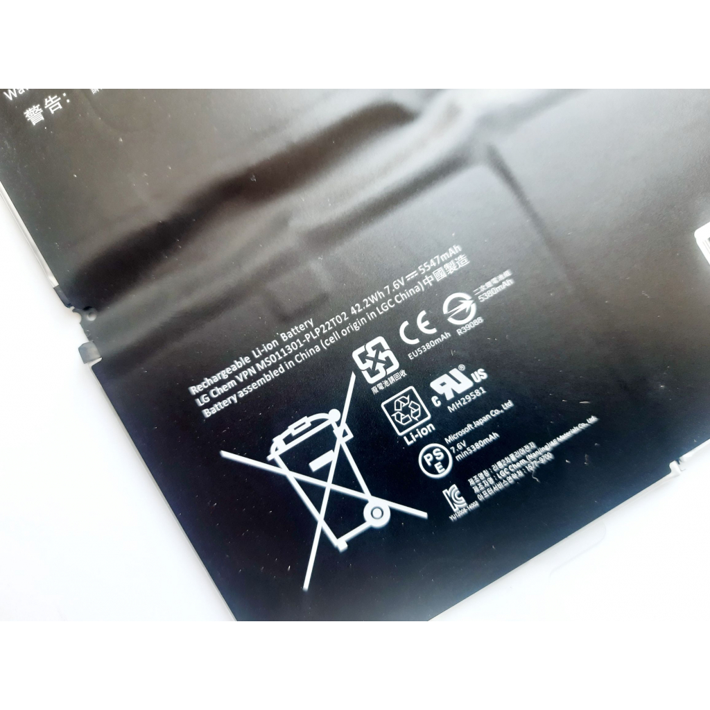 Акумулятор до ноутбука Microsoft Surface Pro 3 (Model 1631) G3HTA005H, 5547mAh (42.2Wh), 4cel (A47512) - зображення 3