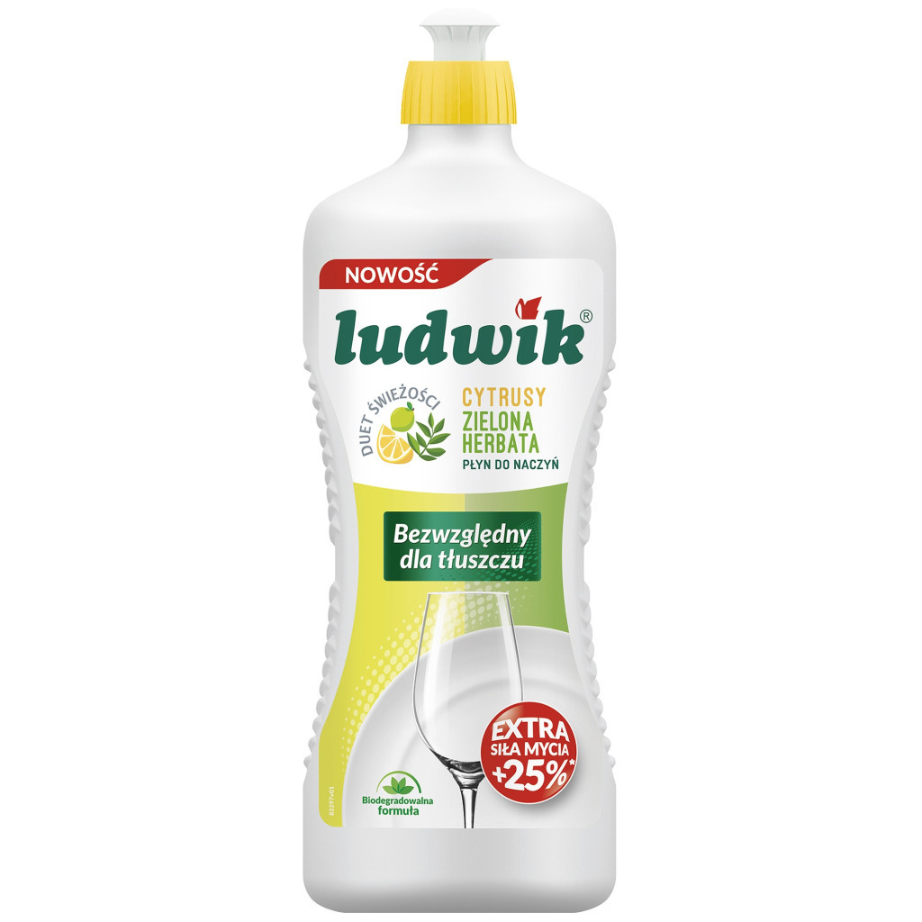 Засіб для ручного миття посуду Ludwik Цитрус та зелений чай 900 г (5900498028386) - зображення 1