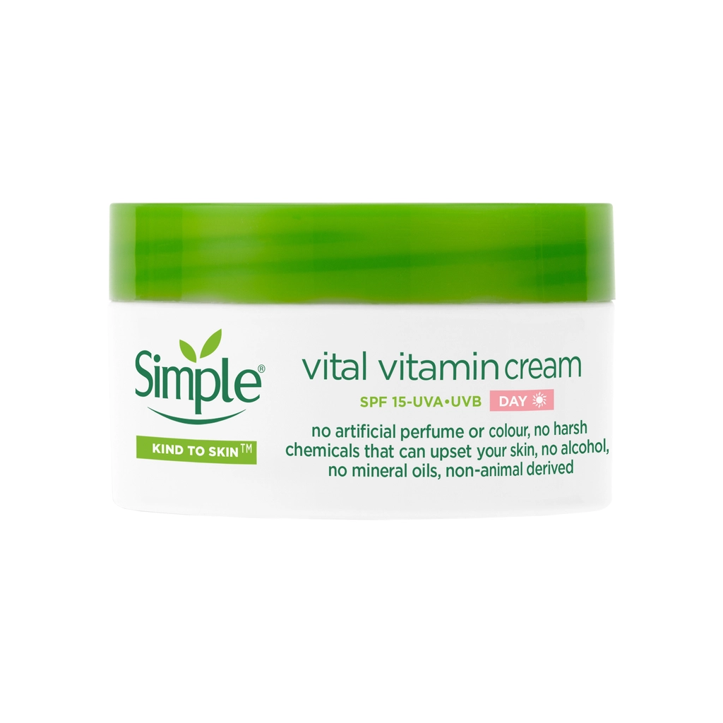 Крем для обличчя Simple Vital Vitamin Cream SPF15 Kind to Skin Денний вітамінний 50 мл (8710447486337) - зображення 1