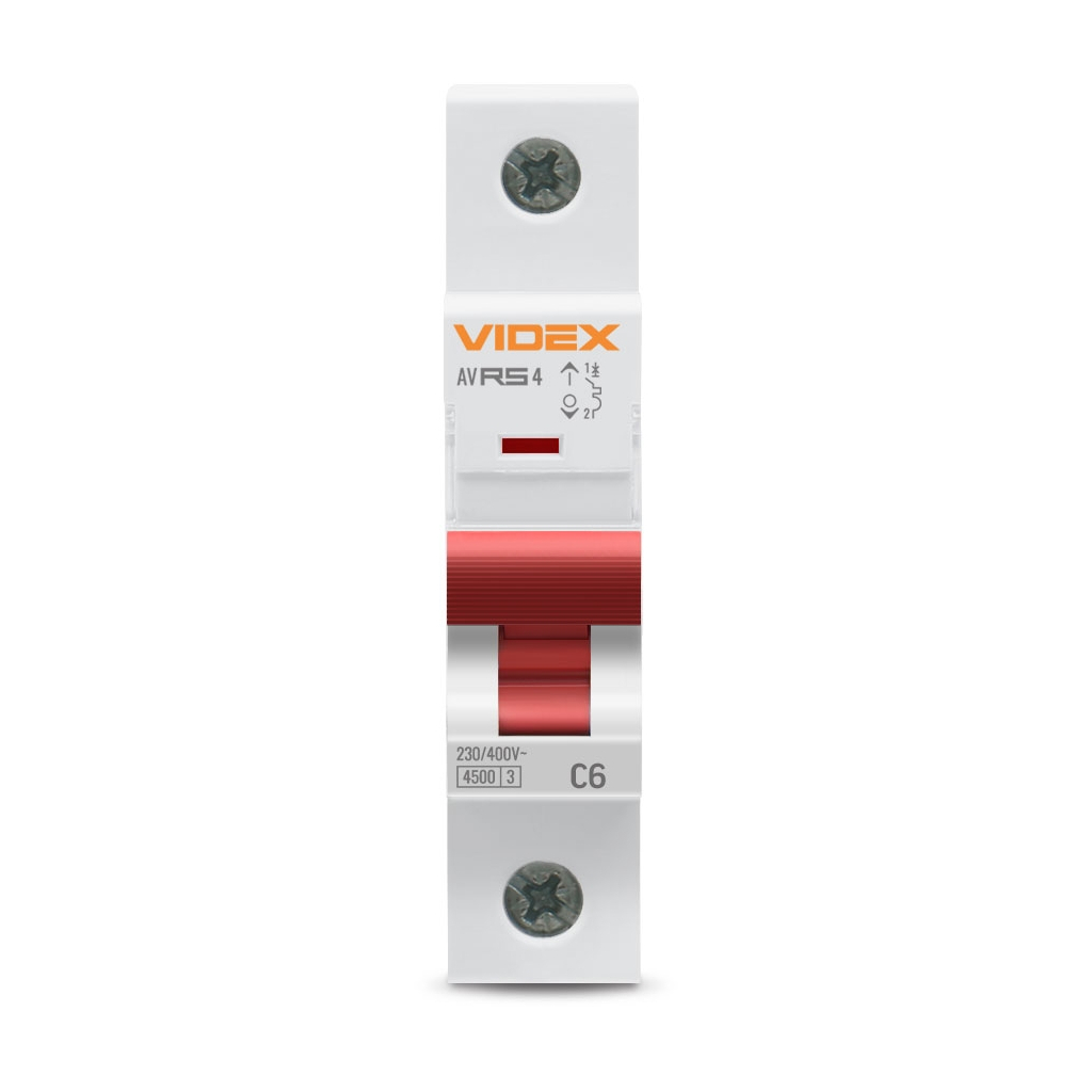 Автоматичний вимикач Videx RS4 RESIST 1п 6А 4,5кА С (VF-RS4-AV1C06) - зображення 2