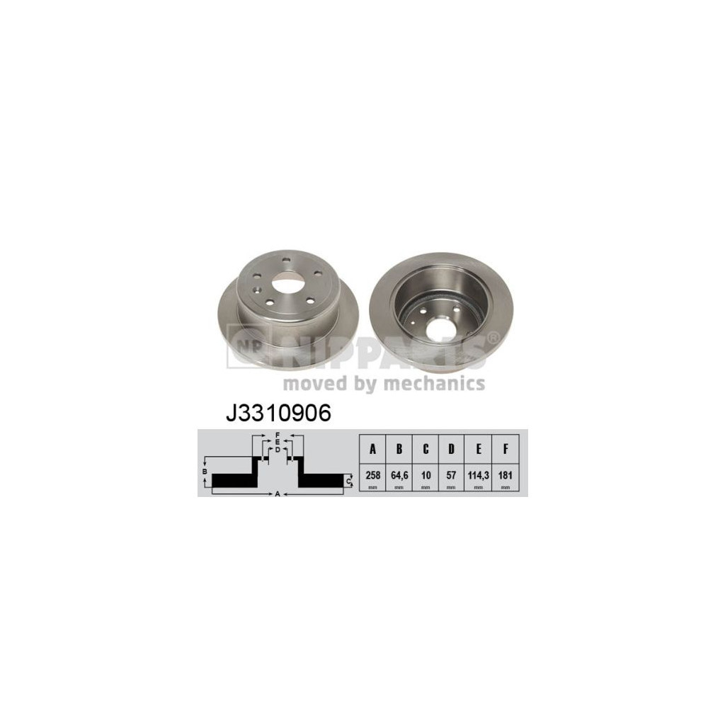 Гальмівний диск Nipparts J3310906 - зображення 1