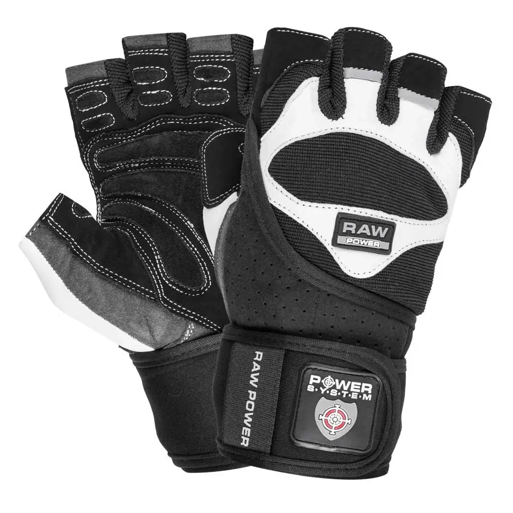 Рукавички для фітнесу Power System Raw Power PS-2850 Black/White L (PS-2850_L_Black-White) - зображення 1