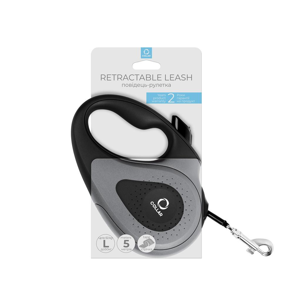 Повідець для собак Collar стрічка L до 50 кг 5 м чорний (81261) - зображення 3