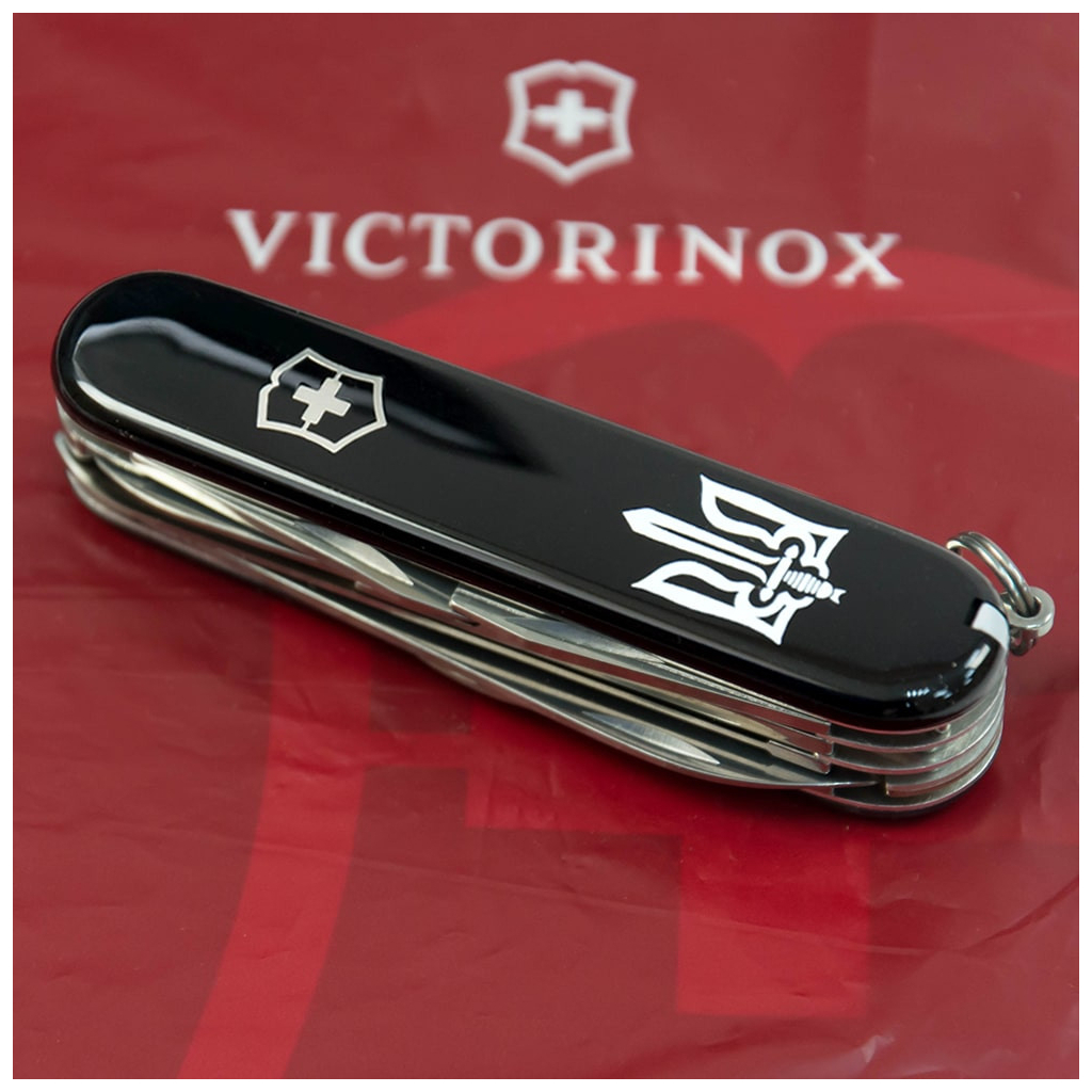 Ніж Victorinox Huntsman Ukraine Black "Тризуб ОУН" (1.3713.3_T0300u) - зображення 3
