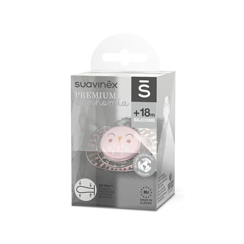 Пустушка Suavinex Bonhomia фізіологічна, +18 міс, рожева (307815) - зображення 3