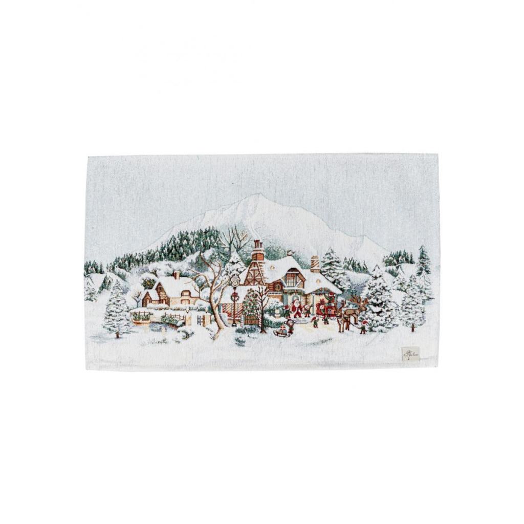 Серветка на стіл Прованс гобеленова з велюром Зимове місто 30х50 см (4823093450479) - зображення 1