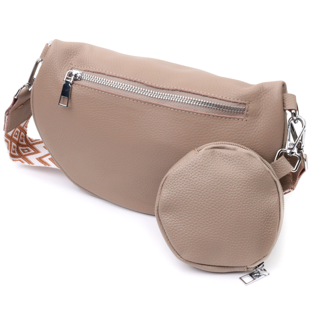 Сумка Vintage Шкіряна жіноча через плече з міні гаманцем Бежева (22663) - зображення 2