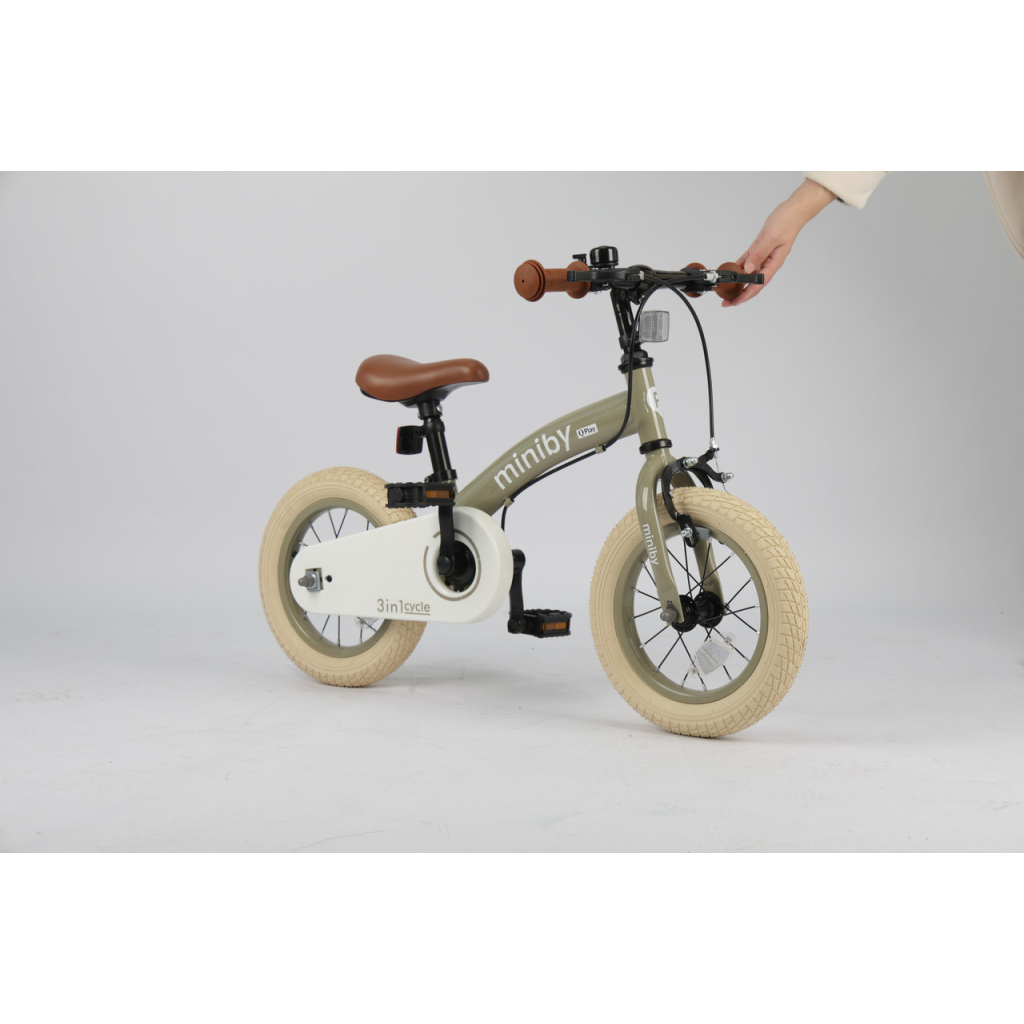 Дитячий велосипед QPlay Miniby 3 в1, біговел 12",Grey-Green (CB02MiniBy12Grey-Green) - зображення 8