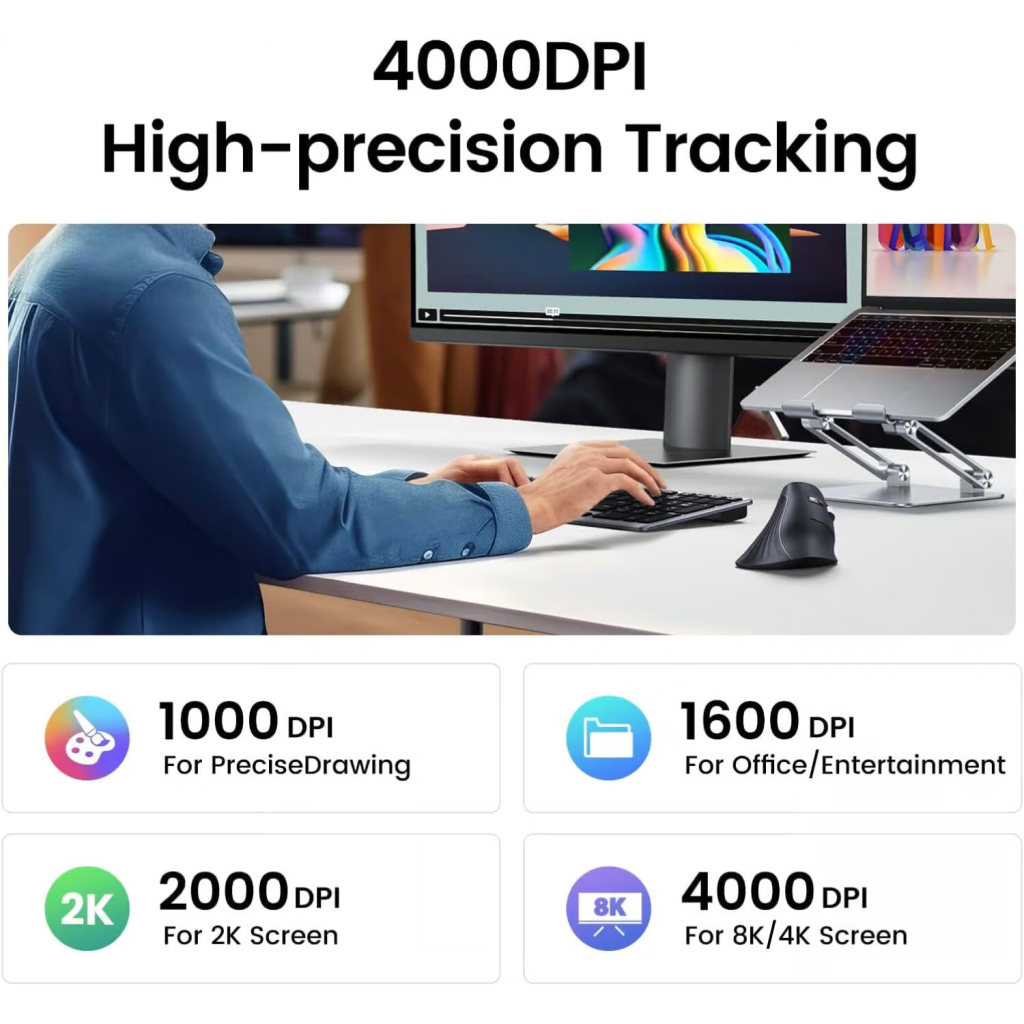 Мишка Ugreen MU008 Vertical Wireless Black (25444) - зображення 7