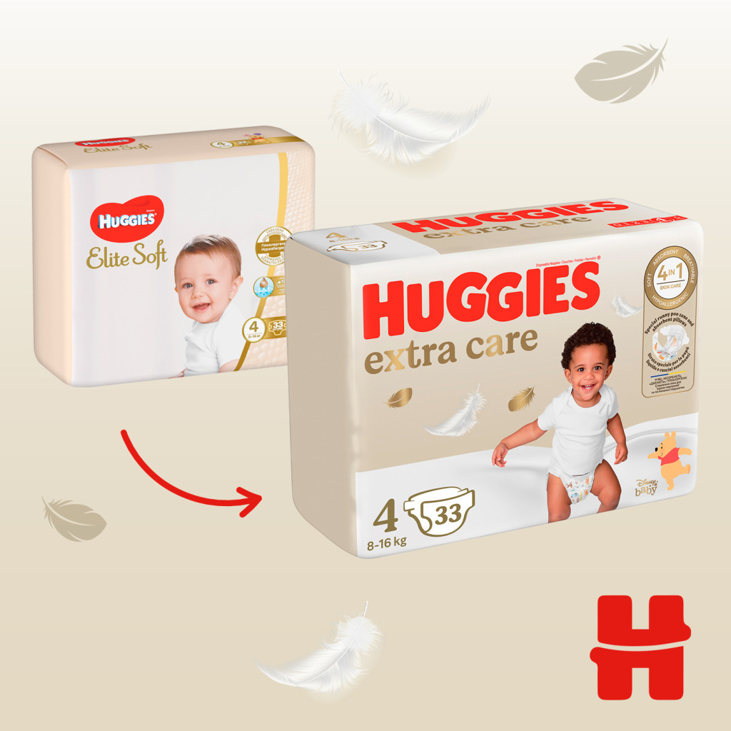 Підгузки Huggies Extra Care Size 4 (8-16 кг) 33 шт (5029053583143) - зображення 4