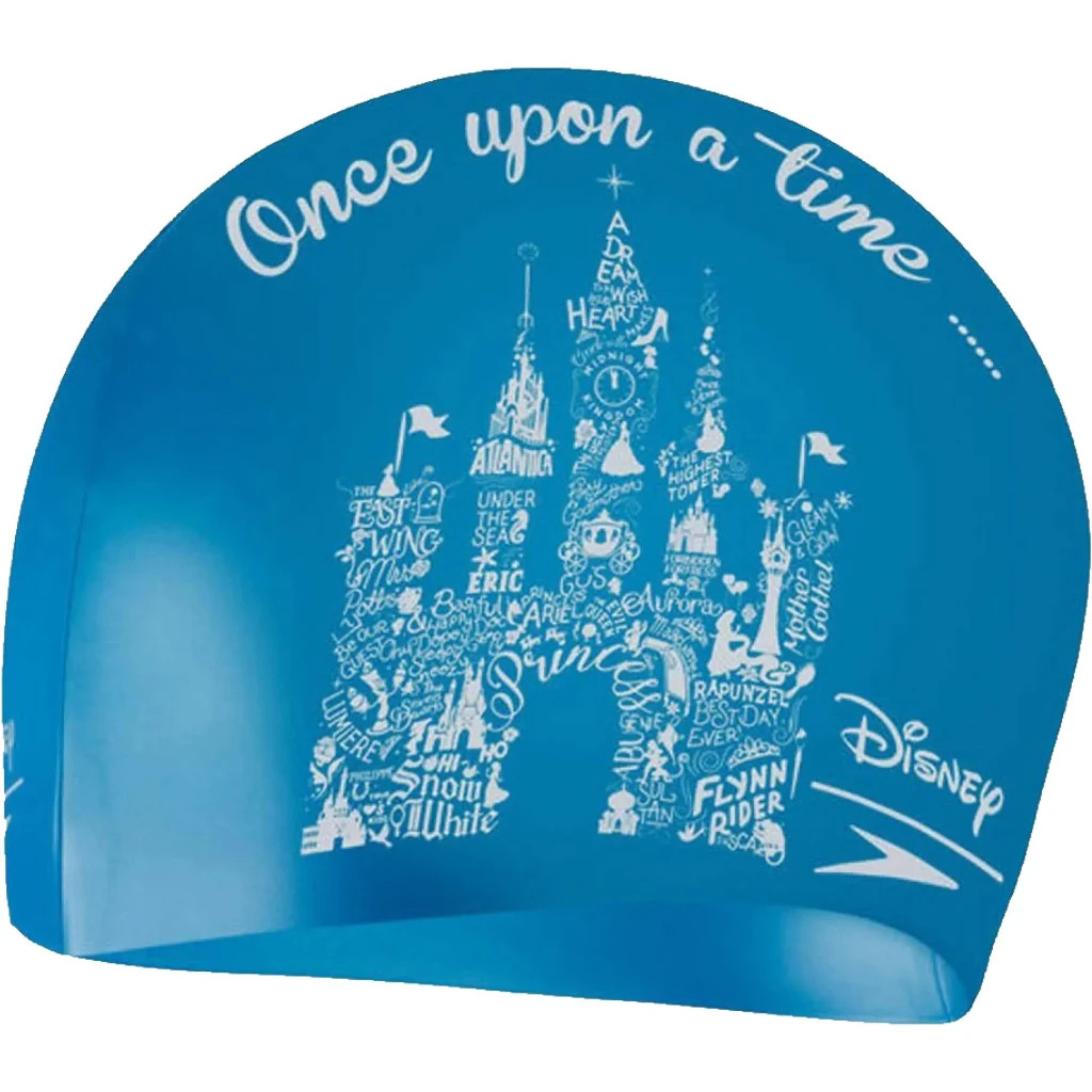 Шапка для плавання Speedo Slogan Cap Cap JU блакитний, білий 8-08386F301 OSFM (5053744543697) - зображення 1
