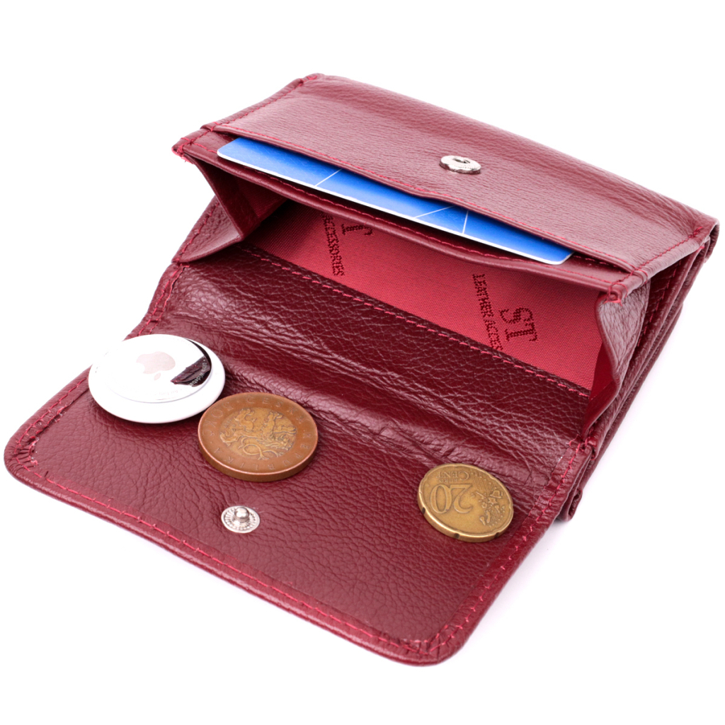 Гаманець ST Leather З натуральної шкіри Бордовий (19479) - зображення 7