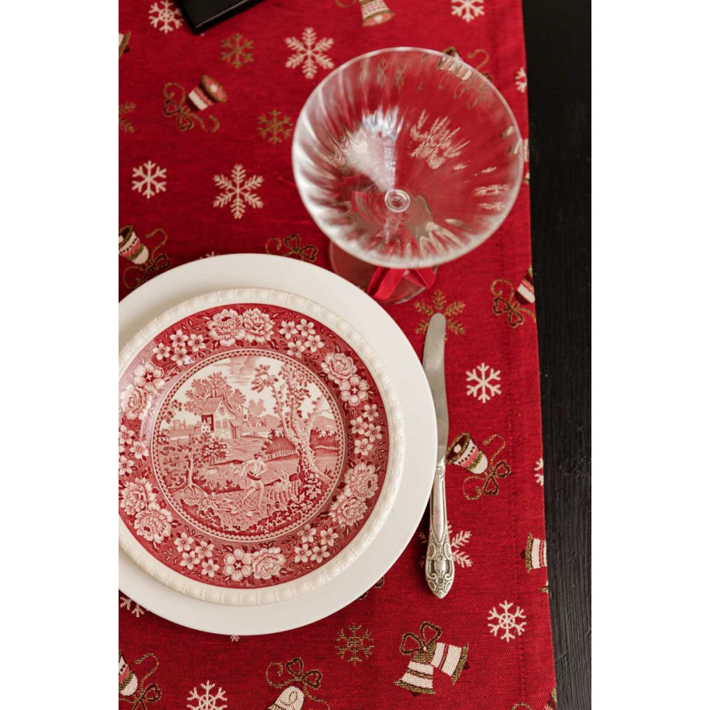 Доріжка на стіл Прованс Дзвіночки на червоному 40 х 140 см (036822) - зображення 4