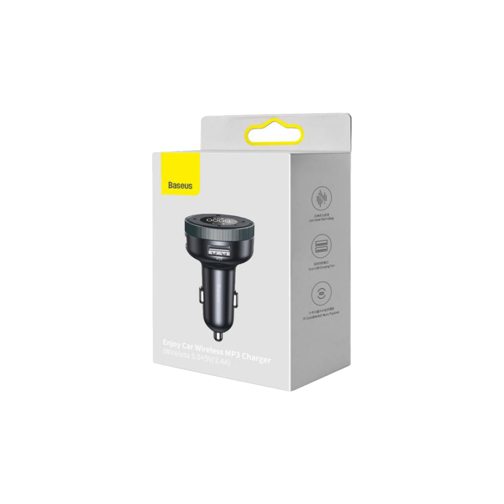 Зарядний пристрій Baseus Enjoy Car Wireless MP3 Charger USB Black (CCLH-01) - зображення 5