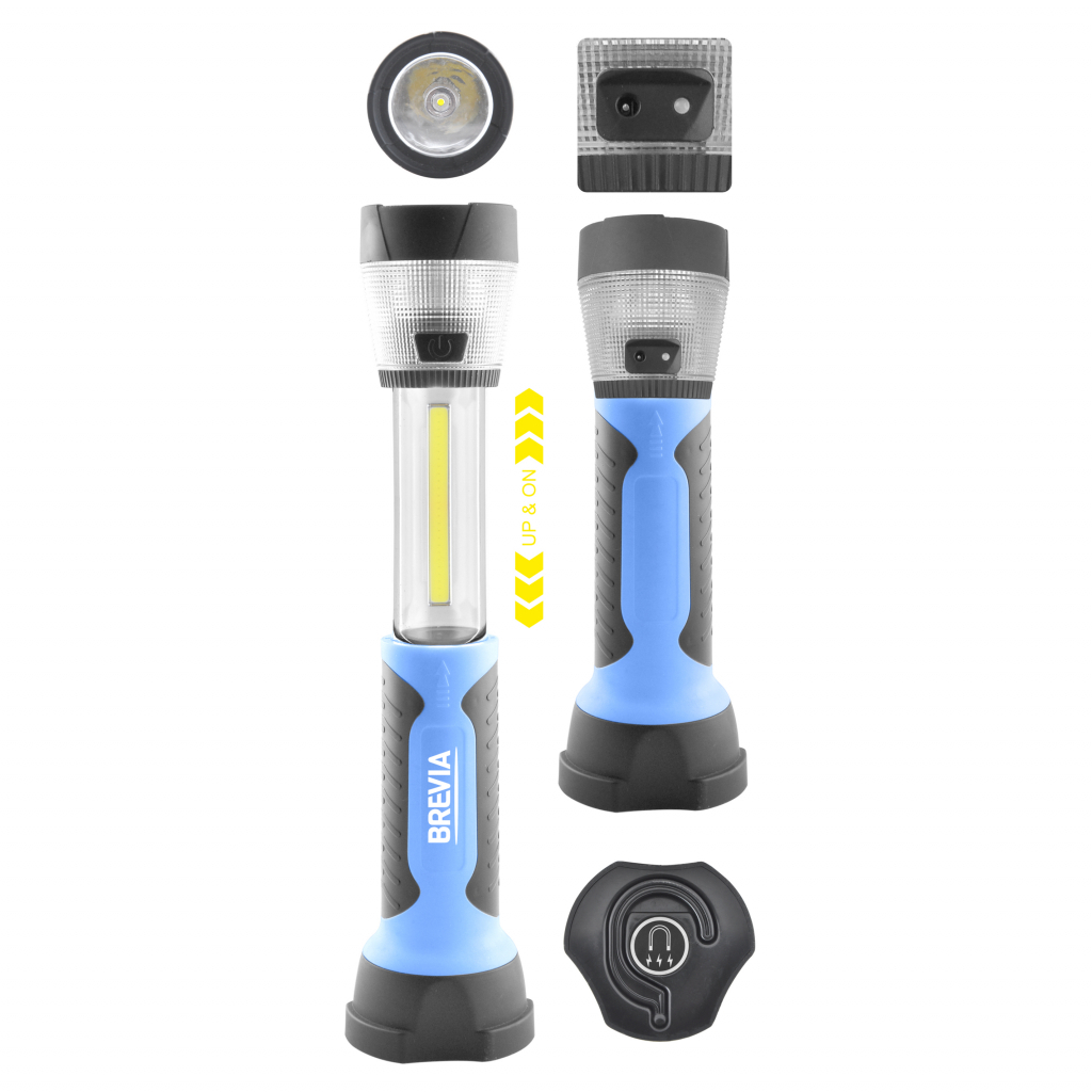 Ліхтар Brevia LED 3W COB+1W LED+8LED кемпінг, 300lm, 2000mAh, адаптер AC 2 (11330) - изображение 2