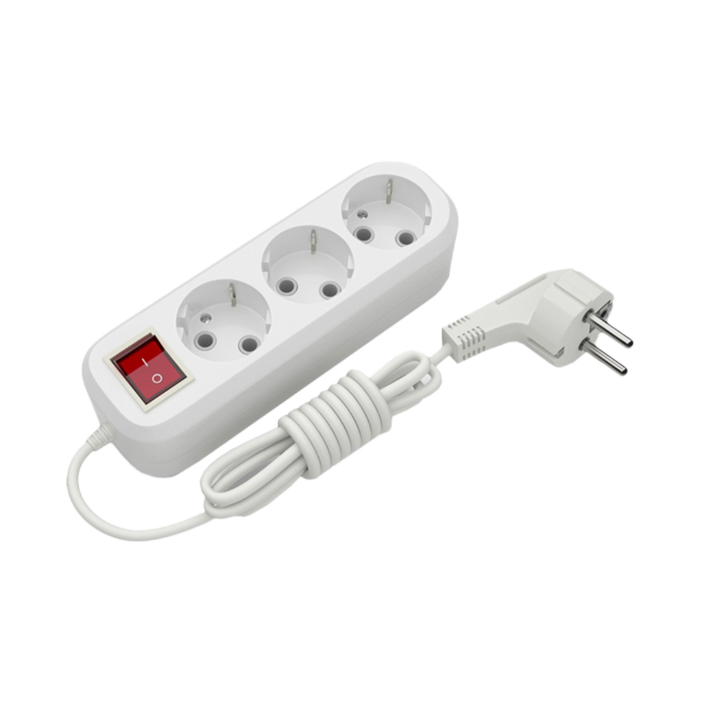 Мережевий подовжувач Electrum C-ES-1813 3.0m, 3 роз, white (C-ES-1813) - зображення 1