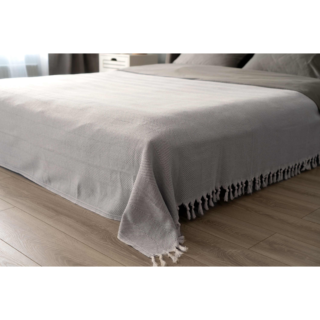Плед Ardesto Summer 100% бавовна, сірий 190х220 см (ART0920SG) - зображення 3