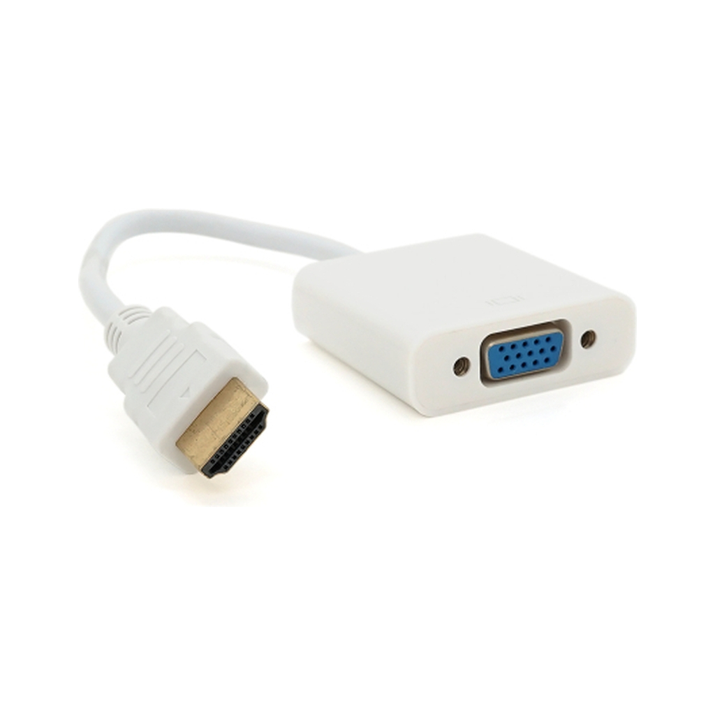Перехідник HDMI M to VGA F 0.1m 4K/2K white Voltronic (YT-C-HDMI(M)/VGA(F)-W) - зображення 1