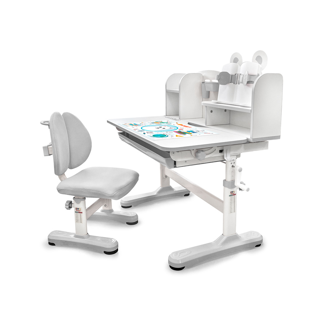 Парта зі стільцем Evo-kids Panda XL grey (BD-29 G) - зображення 1