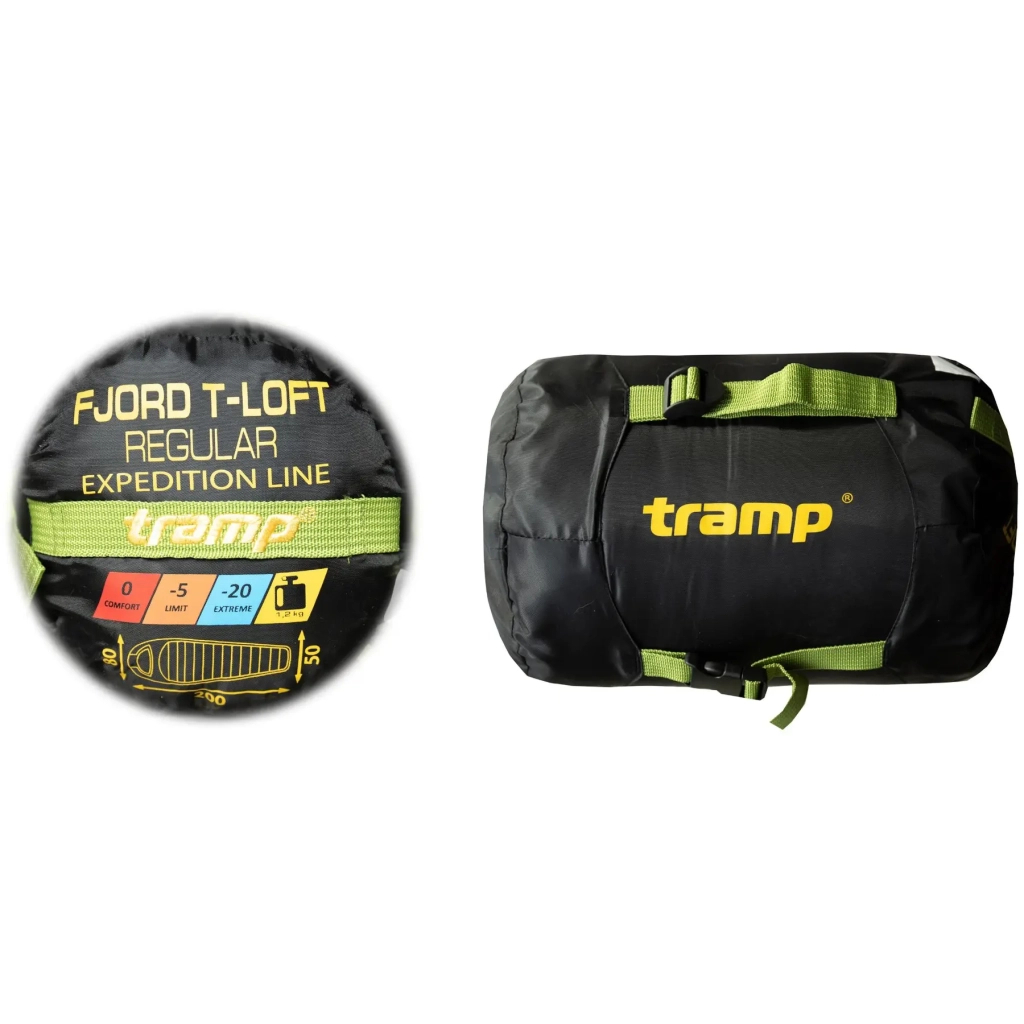 Спальний мішок Tramp Fjord Long кокон лівий green/grey (UTRS-094L-L) - зображення 12