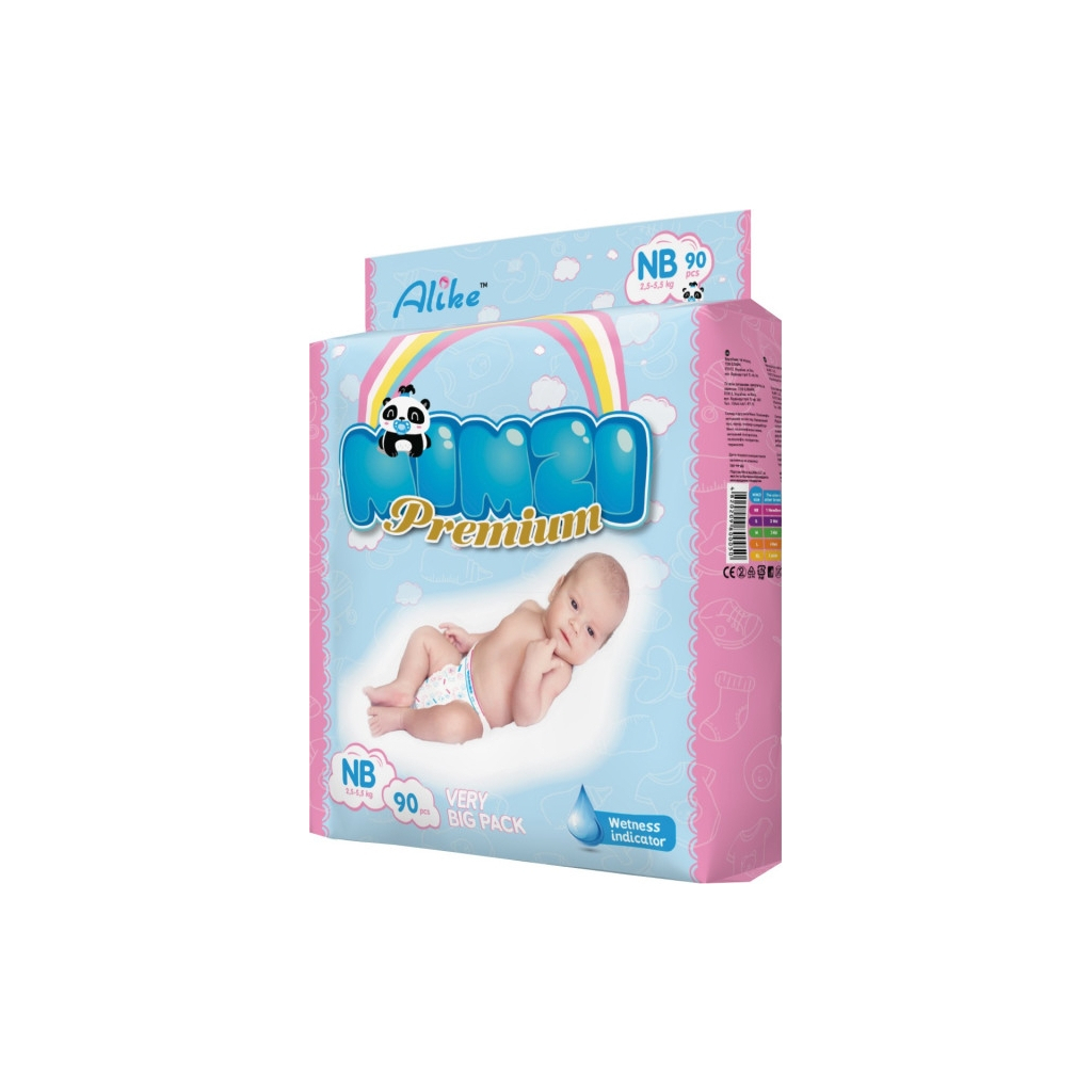 Підгузки Mimzi NB 2.5 - 5.5 кг 90 шт. (MDNB90) (4820209800050) - зображення 2