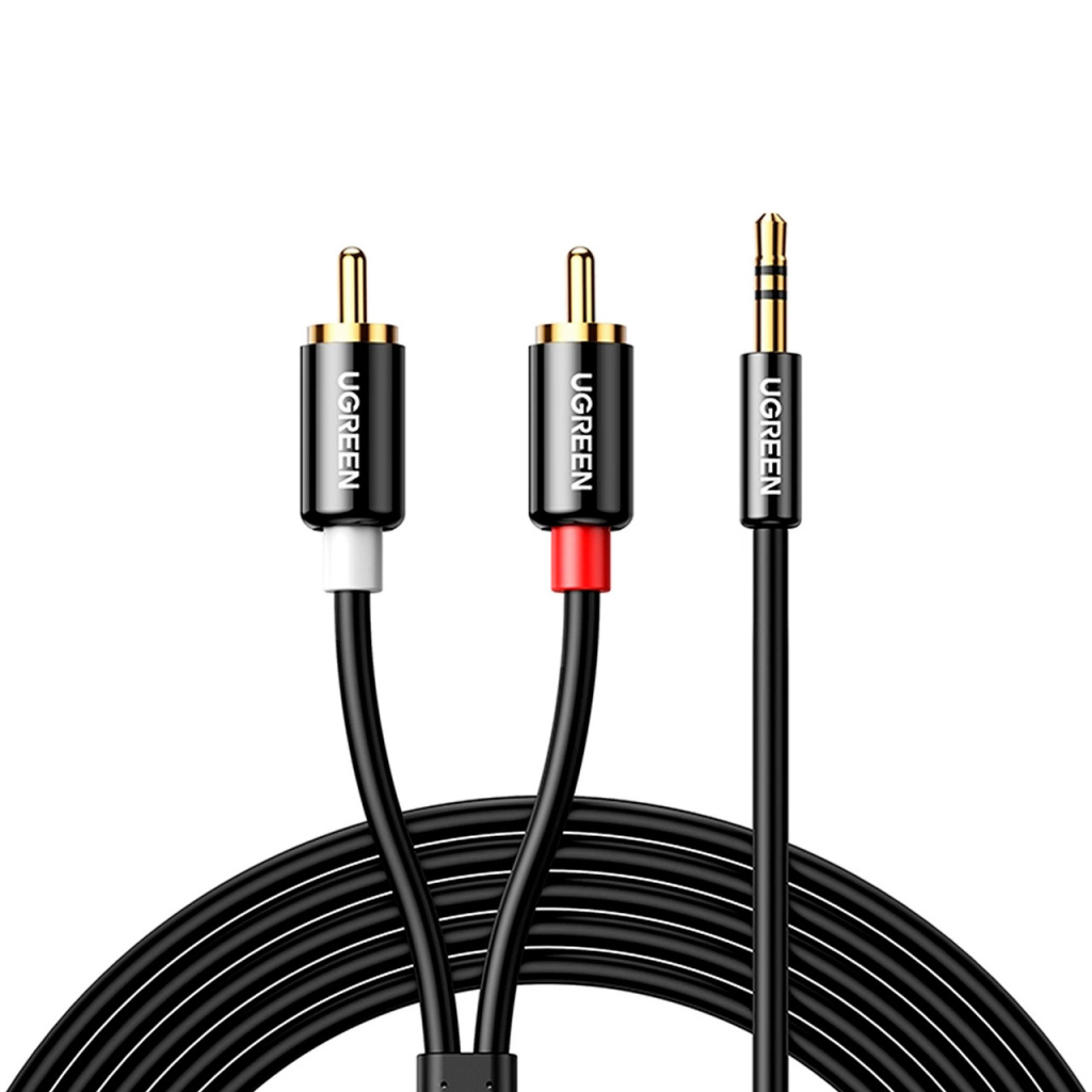 Кабель мультимедійний 3.5mm M to 2xRCA M 3.0m AV116 black Ugreen (10590) - picture 1