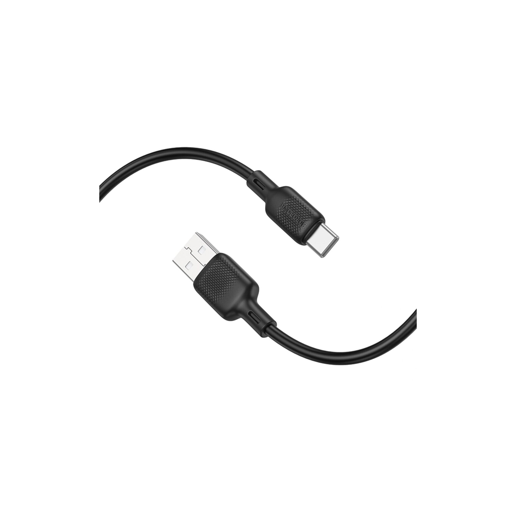 Дата кабель USB 2.0 AM to USB-C 1.0m silicone black BOROFONE (6941991115431) - зображення 3