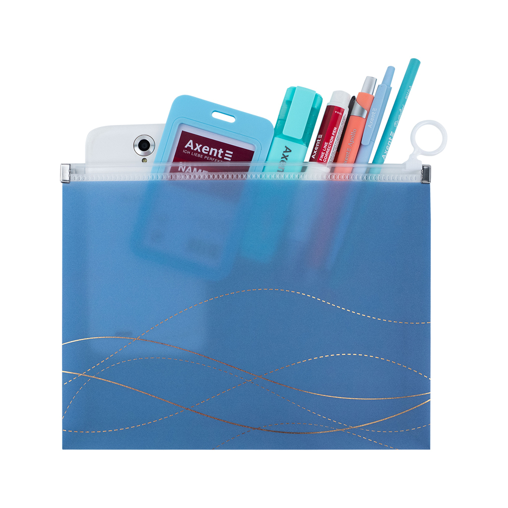 Папка на блискавці Axent zip-lock А5 Waves-2 (1498-41-A) - зображення 3