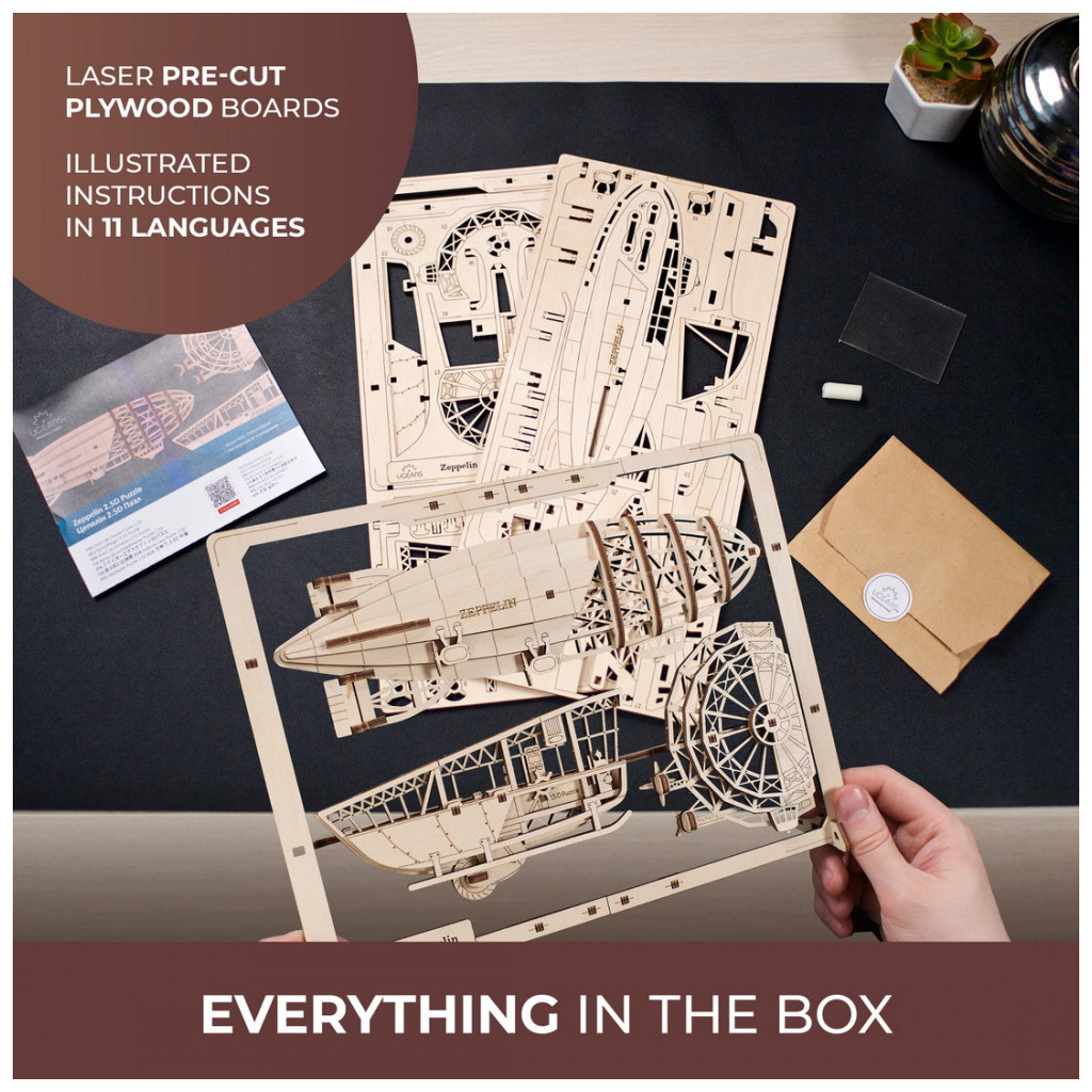 Конструктор Ugears Цепелін 2.5D (6337512) - изображение 11