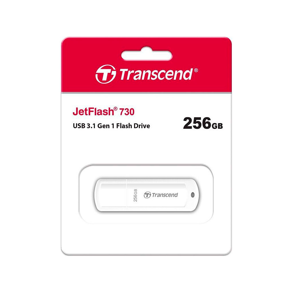 USB флеш накопичувач Transcend 256GB JetFlash 730 White USB 3.1 (TS256GJF730) - зображення 4