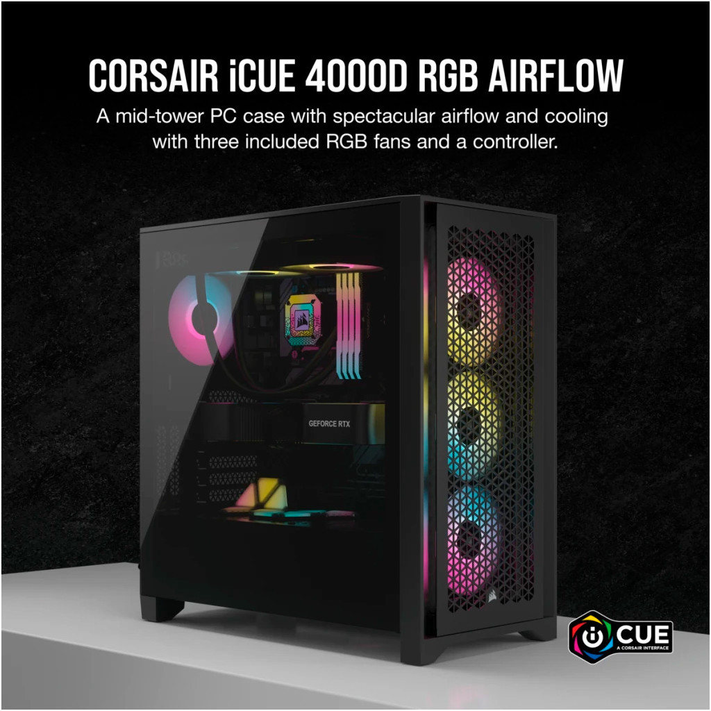 Корпус Corsair iCUE 4000D RGB Airflow Black (CC-9011240-WW) - зображення 2