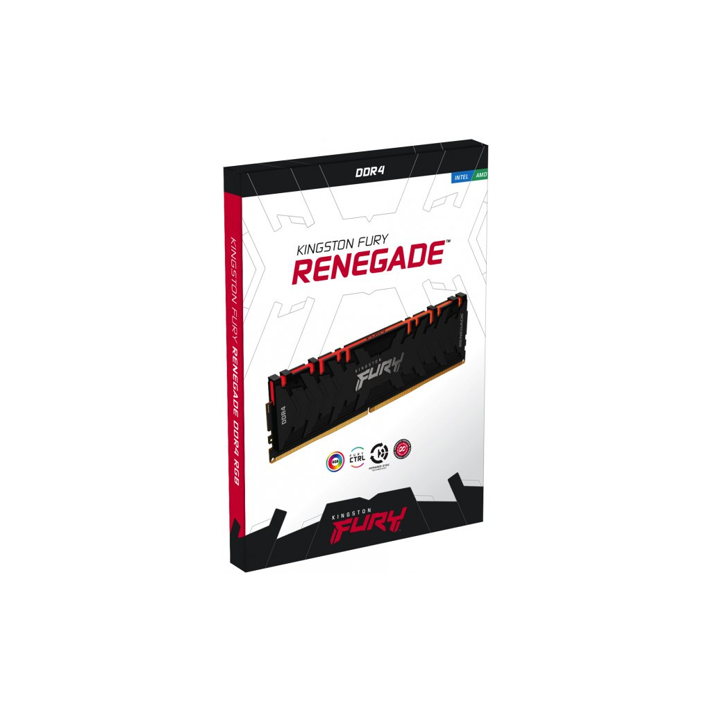 Модуль пам'яті для комп'ютера DDR4 16GB (2x8GB) 4000 MHz Renegade RGB Black Kingston Fury (ex.HyperX) (KF440C19RBAK2/16) - изображение 5