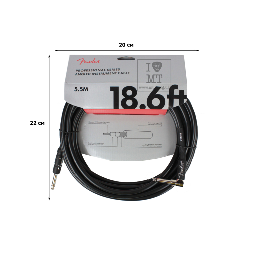 Інструментальний кабель Fender Cable Professional Series 18.6' Angled Black (228434) - picture 2