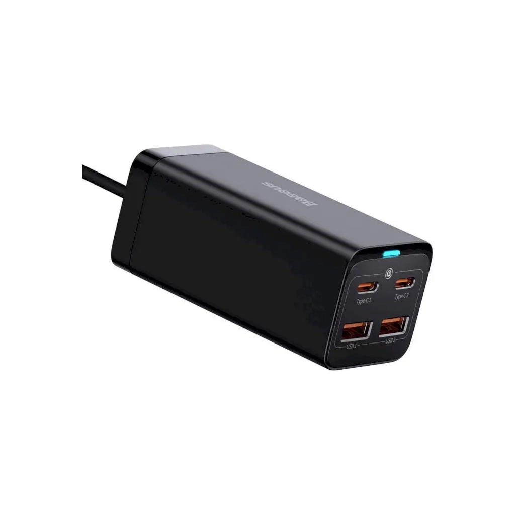 Зарядний пристрій Baseus 2xUSB-C 100W + 2xUSB GaN black (CCGP000101) - зображення 3