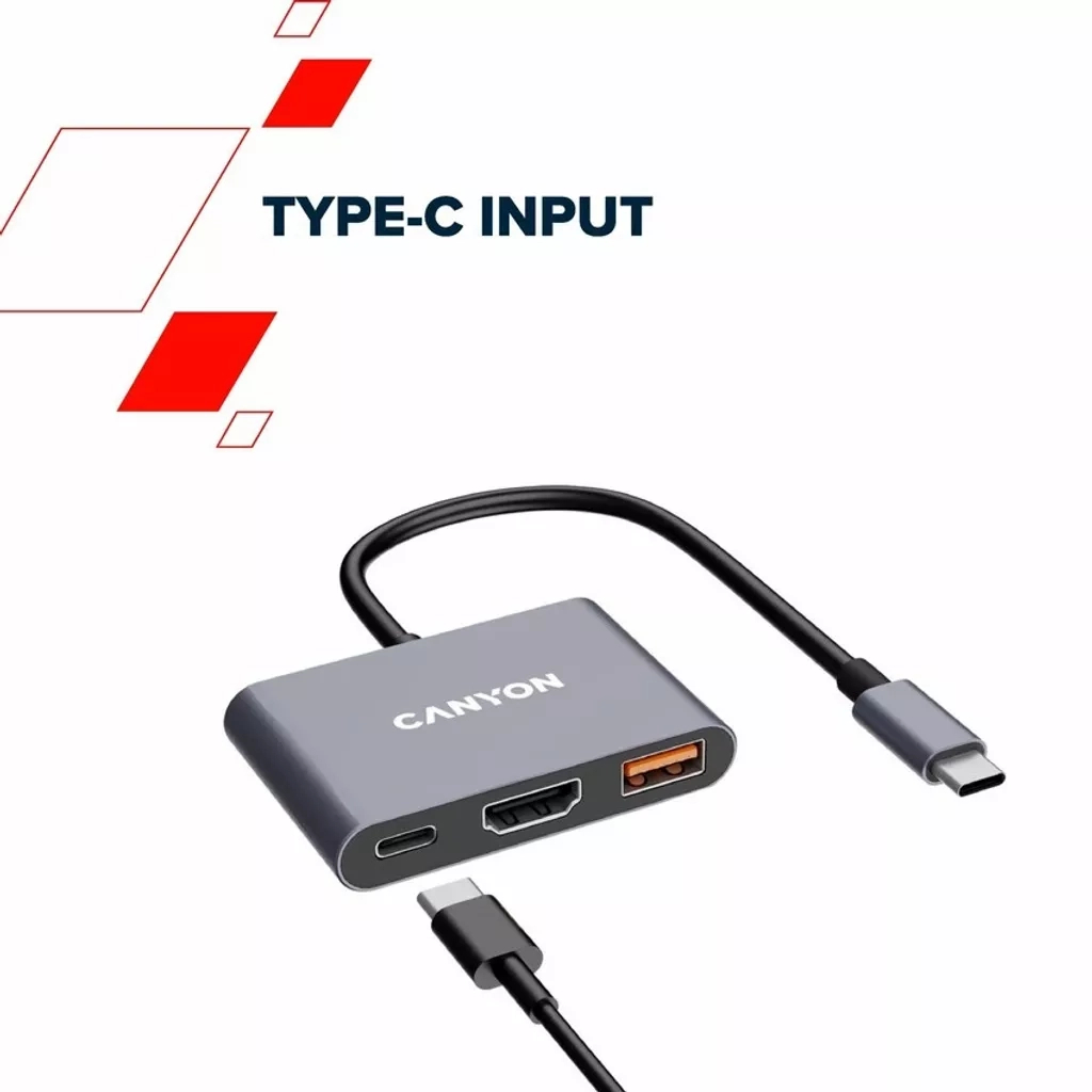 Концентратор Canyon hub DS-4 3in1 USB-C Grey (CNS-TDS4) - изображение 11