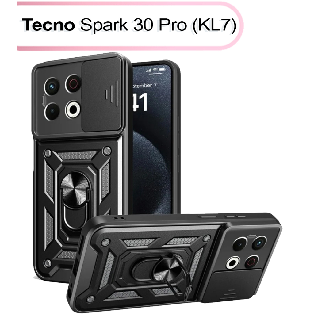 Чохол до мобільного телефона BeCover Military Tecno Spark 30 Pro (KL7) Black (713542) - зображення 1