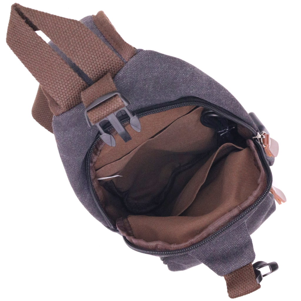 Сумка Vintage Через плече з кабелем USB текстильна Чорна (21221) - зображення 4