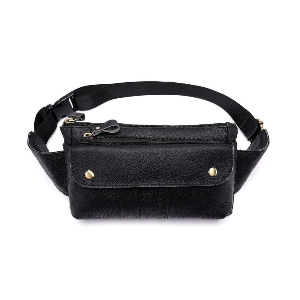 Сумка Vintage Бананка зі шкіри Чорна (14809) - зображення 1