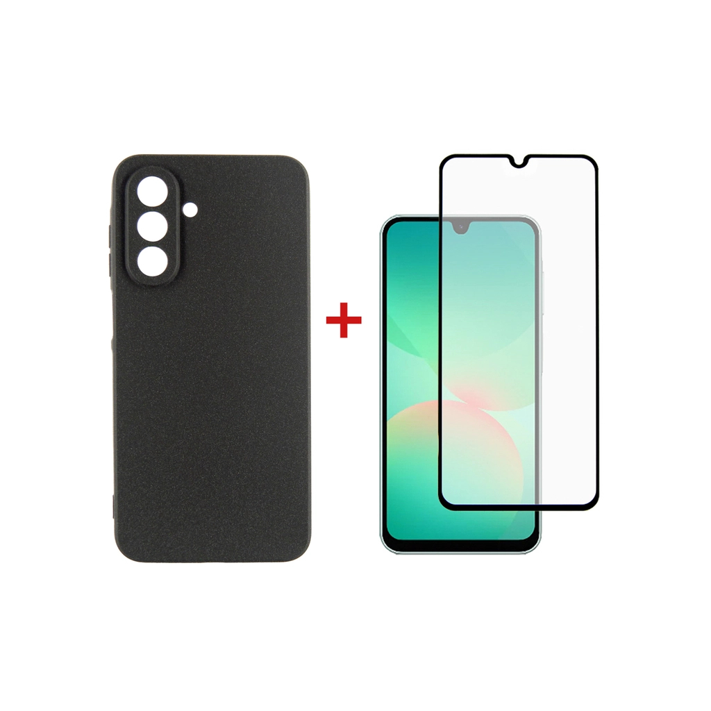 Чохол до мобільного телефона Dengos Kit Samsung Galaxy A26 Carbon + glass (Black) (DG-KM-137) - зображення 1