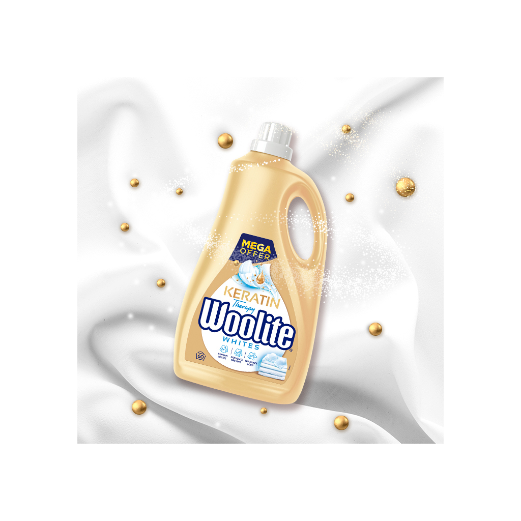 Гель для прання Woolite Для світлих та білих тканин З кератином 3.6 л (5900627090550) - зображення 3