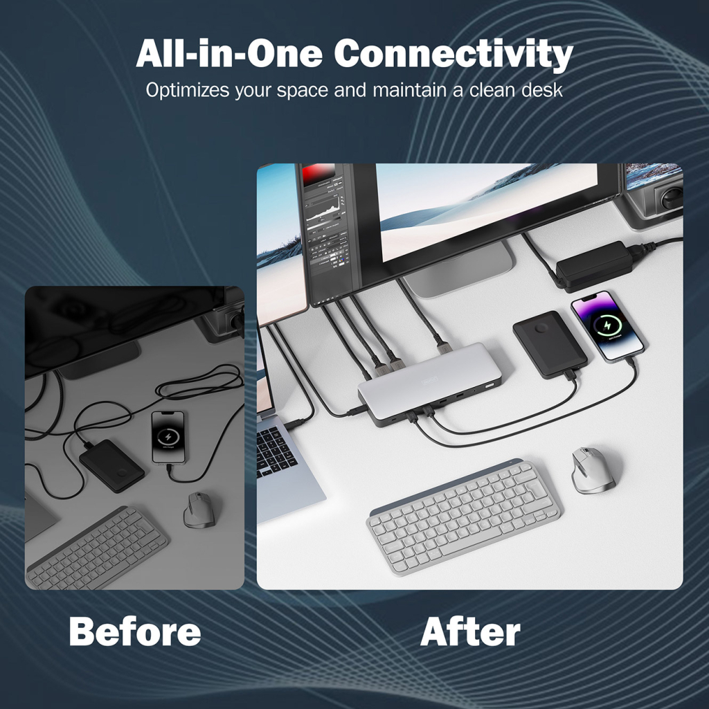 Порт-реплікатор Digitus USB-C > 3xHDMI/2xDP/4xUSB-A/USB-C/RJ54/DC/Audio (DA-70918) - изображение 12