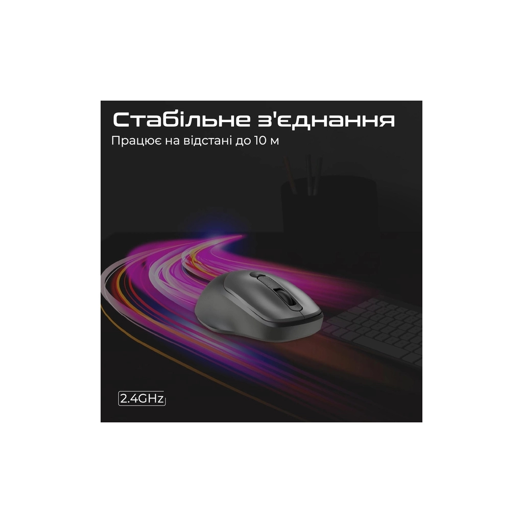 Мишка Promate UniGlide Wireless Black (uniglide.black) - зображення 7