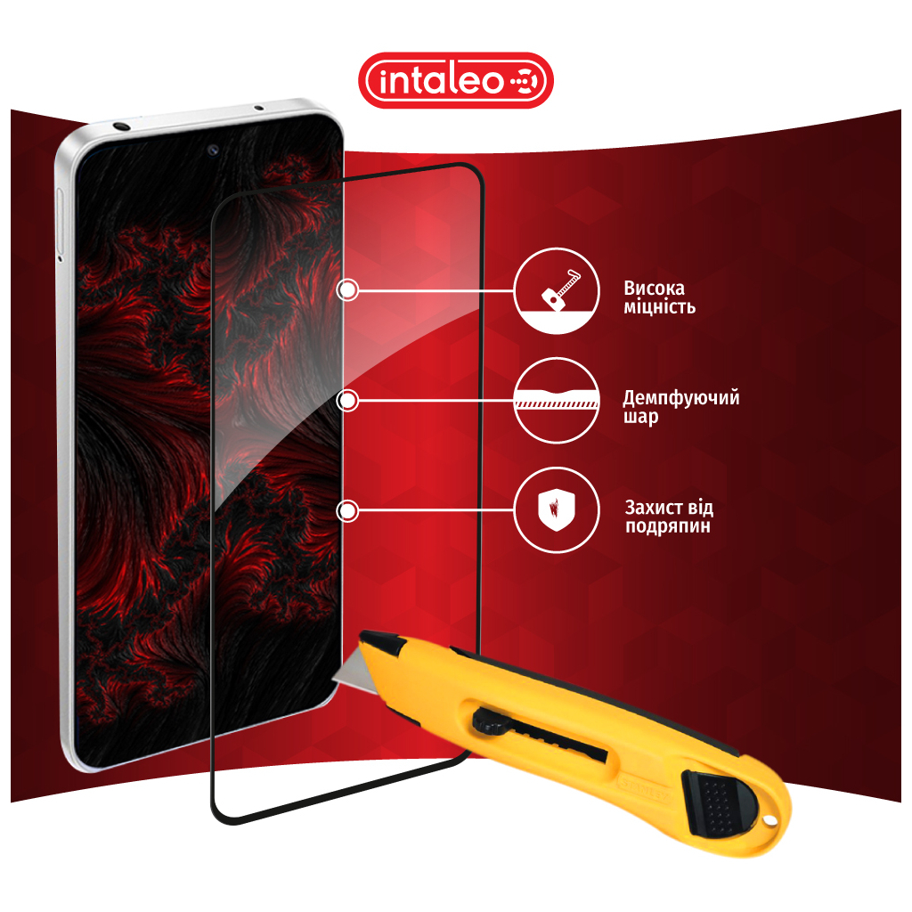 Скло захисне Intaleo Full Glue Xiaomi Redmi Note 12R Black (1283126589805) - зображення 5