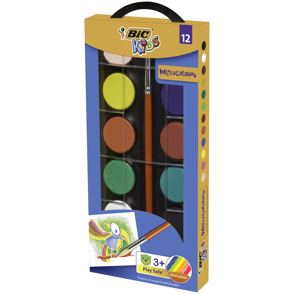 Акварельні фарби Bic з пензлем, 8 кольорів (bc947708) - зображення 1