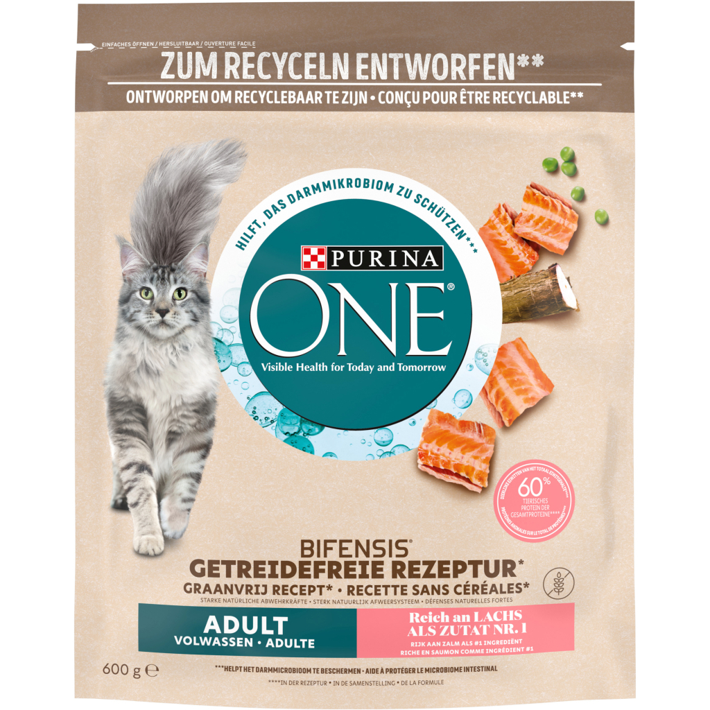 Сухий корм для кішок Purina One Grain Free комплекс Bifensis з лососем 600 г (8445290455277) - зображення 2
